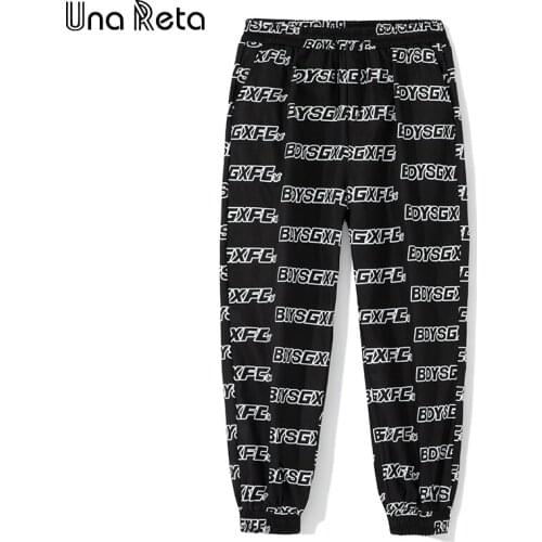 Una Reta Letter Print Man Pants New Streetwear Couple Joggers Hip Hop Jogging Men Harajuku Casual Cargo Pants