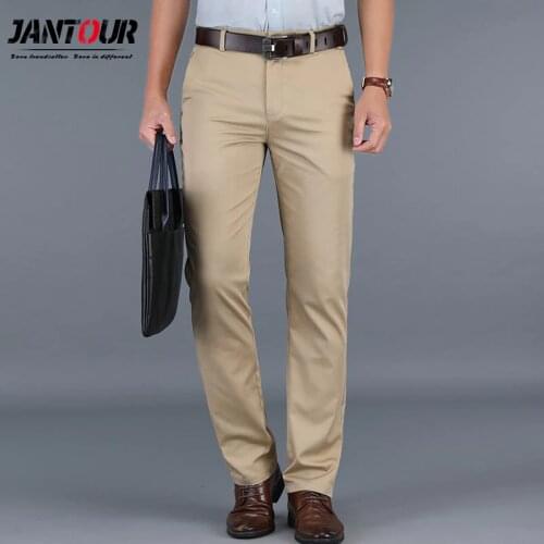 Fashion High Quality Cotton Men Pants Straight Summer Long Male Classic Business Casual Trousers Full Length Big size 40 42 44