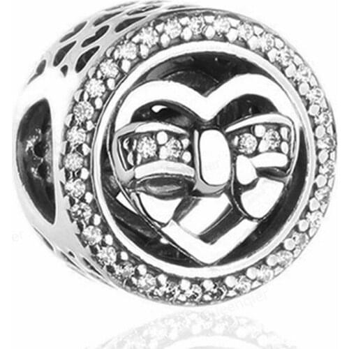 925 Sterling Silver Charms Bowknot European Bead Fit Original Bracelet Chain DIY Pendant Charm Beads Girl Women Jewelry Making