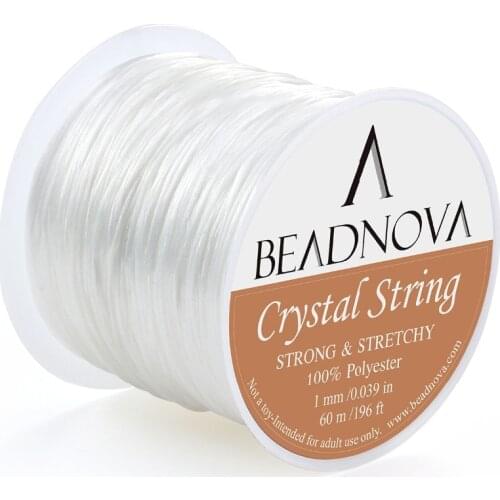 1mm Elastic Stretch Polyester Crystal String Cord rope for Jewelry Making DIY Bracelet Necklace Beading Thread wire 60m/roll
