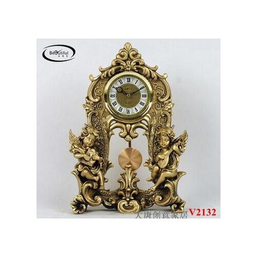EUROPEAN CRAFT SEAT CLOCK LUXURY ANGEL DESKTOP PENDULUM OFFICE CLOCK BOOKSTORE RECRUITMENT CRAFTS HOME STATUES