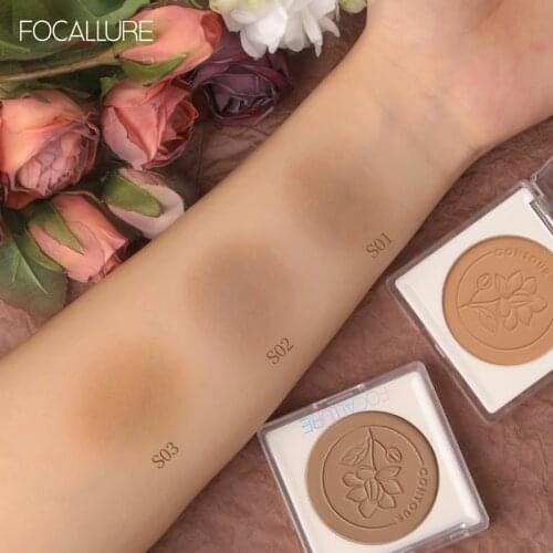 FOCALLURE 3 Colors Contour Palette Face Shading Grooming Powder Makeup Long-Lasting Face Make Up Contouring Bronzer Cosmetics