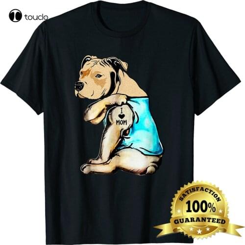 Pit Bull I Love Mom Tattoo MotherS Day Gift T-Shirt