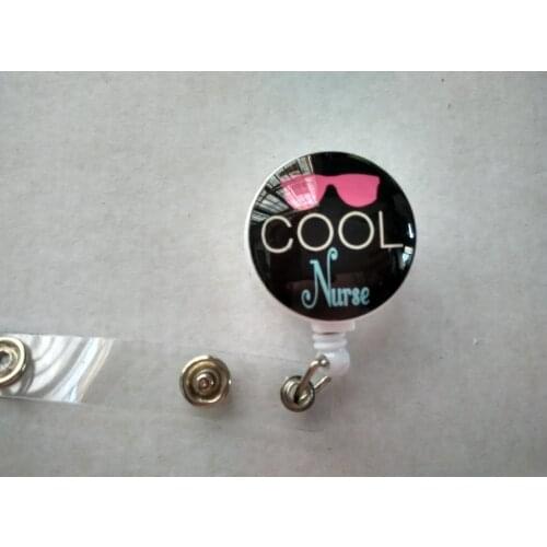 RN Nurse Badge Reel/ Retractable ID Badge Holder Metl clip 10pcs/lot