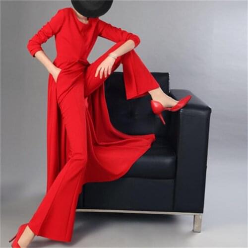 Fashion suit female spring New temperament Leisure personality goddess suit women skirt two-piece suit women red dress women