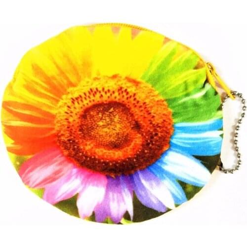 M022 New Cartoon Women Purses Cute Beautiful Sunflower Animal Plush Cloth Bank Bus Card Bag Coin Wallet Women Gift Wholesale