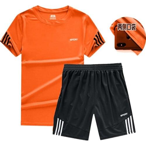 2020 mens sweat suit short T-shirt shorts suit mens sportswear training suit summer sportswear
