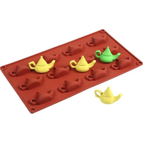 New 12-cavity Silicone Teapot shape Mold Small Cake Chocolate Pancake Moulds for Baking Mini Dessert Kitchen DIY Handmade Tools