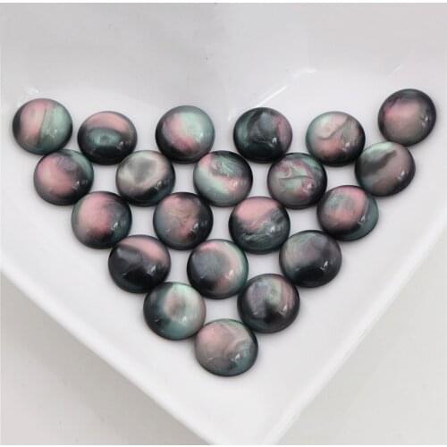 New Fashion 40pcs 10mm Black Dream Colors Flat Back Resin Cabochons Cameo V6-29