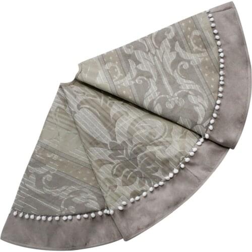 Extra Large 50" Christmas Tree Skirt Patchwork Jacquard with fashionable design with ball decoration