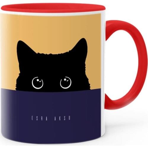 Personalized Black Kitty Red Mug Cup-8
