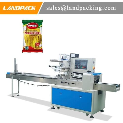 Plantain Strips Small Bag Flow Wrapping Machine Banana Strips Snacks Packing Machine