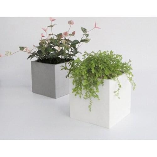 R58E 4 inch Sqaure Concrete Flower Pot Silicone Mold Succulent Planter Silicone Mold