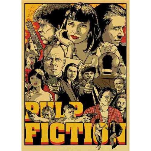 Retro poster Classic Movie Pulp Fiction/Kill Bill/Fighting Club Poster Decorative Canvas Art Painting