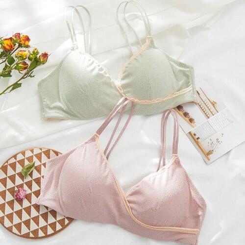 Roseheart New Women Fashion Orange Pink Sexy Lingerie Bras Cotton Panties Wireless Bra Sets Underwear A B Luxury Franch