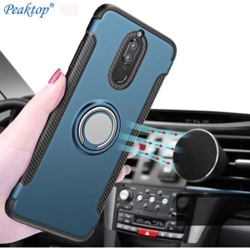 For Huawei Mate 10 Lite Nova 2 Luxury Magnetic Car Holder Cover For P8 Lite 2017 P10 Plus P20 Pro Armor Stand Case Honor 8 9 7X