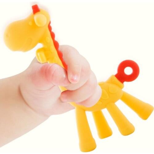 Silicone Baby Teethers DIY Animal Giraffe Shape BPA Free Baby Ring Infant Chain Kids Dental Care Gift Teeth Nursing Toddler Toys