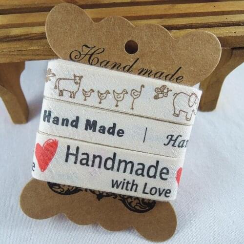 Mix 6Yards 15mm 20mm Handmade Cartoon Printed Cotton Fabric DIY Sewing Tapes Belt for Wedding Craft Scrapbook Cotton Ribbon XM87