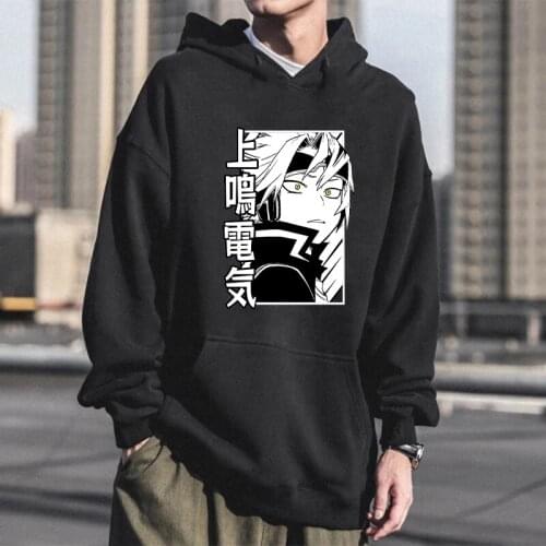 My Hero Academia Kaminari Denki Japan Anime Hoodies Streetwear Funny Cartoon Cool Men Print Fashion Oversized Women Sweatshirt