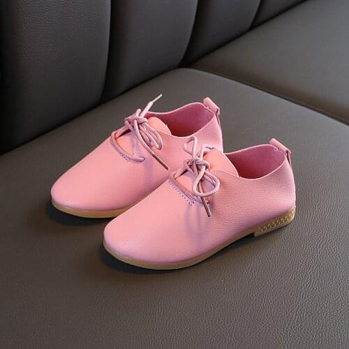 2021 1 2 3 4 5 6 7 8 9 10 11 12 Years Fashion Toddler Girl Elegant Dress PU Leather Shoes For Children Spring Big Kids Flat Shoe
