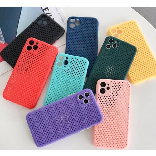 Ultra Slim Cell Phone Case For iPhone 11 12 Pro Max XR X XS Mini 8 7 6S 6 Plus SE 2 Hollow Heat Dissipation Soft Silicone Cover