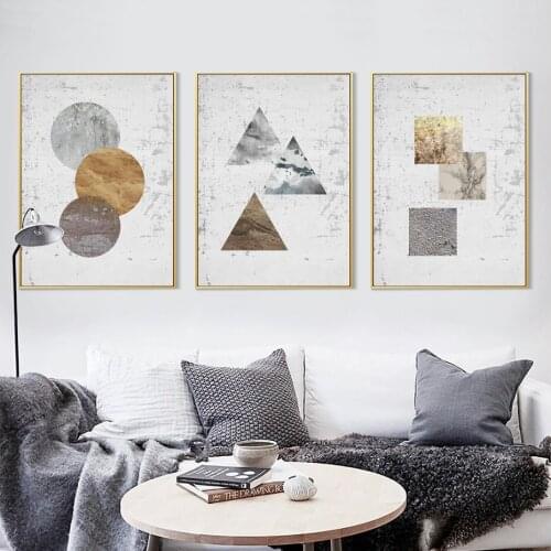 Vintage Abstract Geometric Canvas Painting Poster and Prints Gallery Wall Art Pictures for Living Room Interior Home Decor