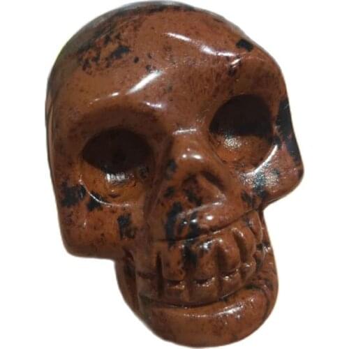 Natural crystal quartz mineral jewelry red obsidian skull crystal carving home decoration Halloween and DIY decorations
