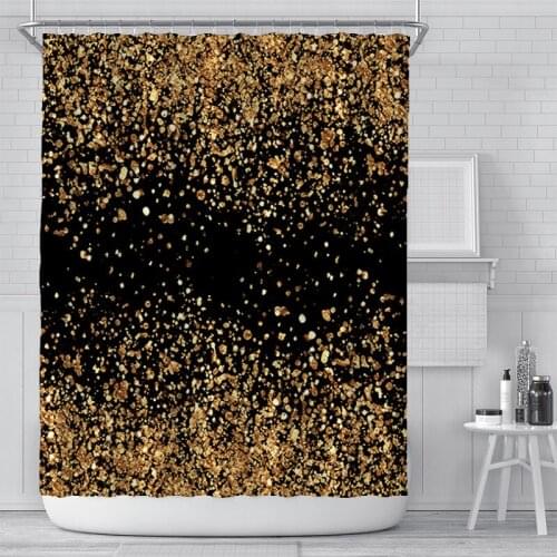 European and American gold customizable digital printing polyester waterproof shower curtain 1.8x1.8m size bathroom Curtain