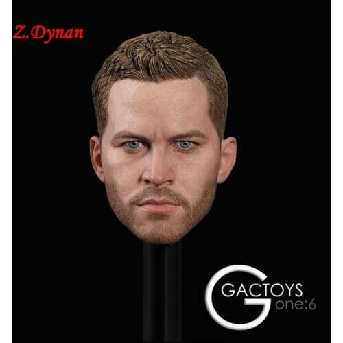 1/6 Male Head Paul Walker Head Sculpt for Phi-cen Hot -toys Hot -toys 12" Male Action Figure