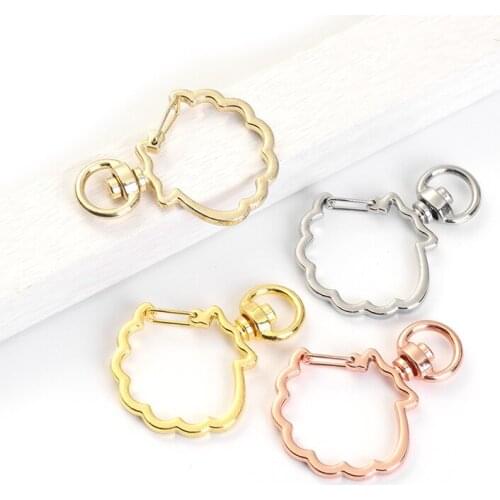 10pcs New Cute Conch Alloy Gold Silver Hollow Key Chain Key Ring keychain Handmade DIY Accessories Lobster Clasp Wholesale