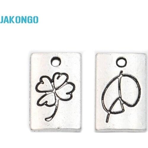 20pcs Antique Silver Plated Fall in Love Lucky Charms Pendants for Jewelry Making Jewelry Findings DIY Handmade Craft 15x10mm