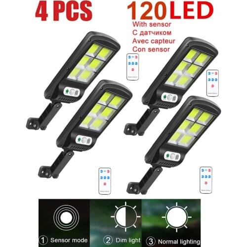 4pcs tabular oblong Solar Outdoor Light Built in Battery Motion Sensor 100 Led Powered Sunlight Waterproof Street Garden solar L