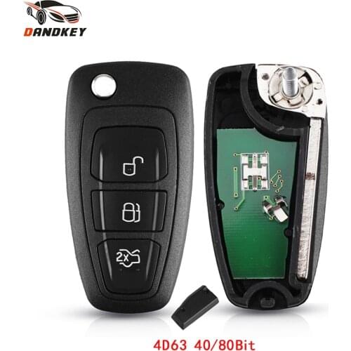 Dandkey FSK Signal Filp Folding Car Remote Key 434Mhz 4D63 Chip For Ford Mondeo Focus C-Max S-Max 2013 2014 HU101 Blade 3 Button