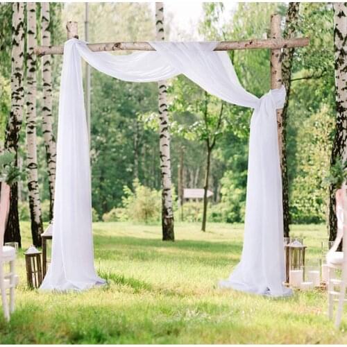 White Tulle Outdoor Arched Curtain Screen Drapery Wedding Party Stage Restaurant Chair Back Canopy Decoration Bed Head Drapes #5