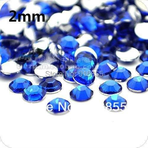 Free shipping fashion Wholesale 2mm 30000pcs/bag Dark blue Resin Flatback rhinestones,nail art rhinestones,DIY decoration