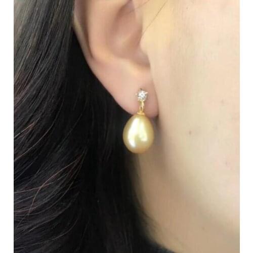 >>>noble jewelry 925 silver 9-10 MM natural SouthSea akoya Pearls earrings