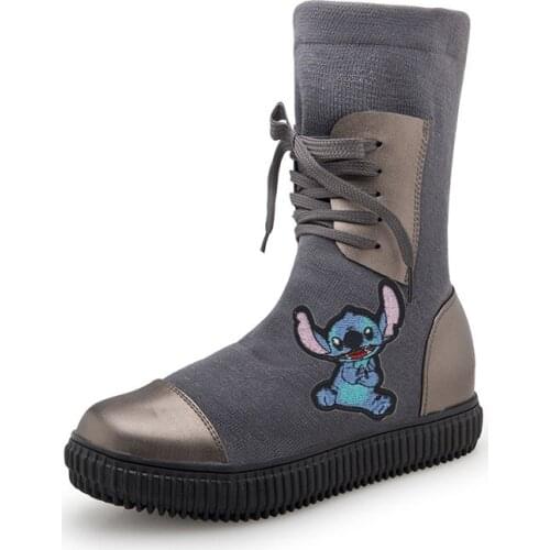 Disney princess spring autumn models high top retro Martin boots fashion cartoon Mickey Mouse socks boots women casual cotton