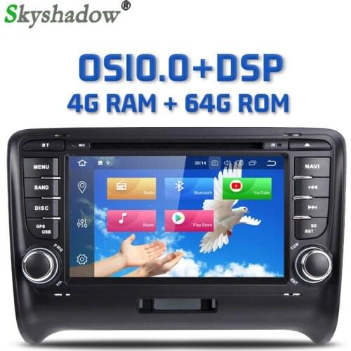 DSP IPS Android 10.0 Octa Core + 4GB RAM + 64GB ROM Car DVD Player GPS map Bluetooth RDS Radio Wifi For Audi TT 2006 - 2012 2013