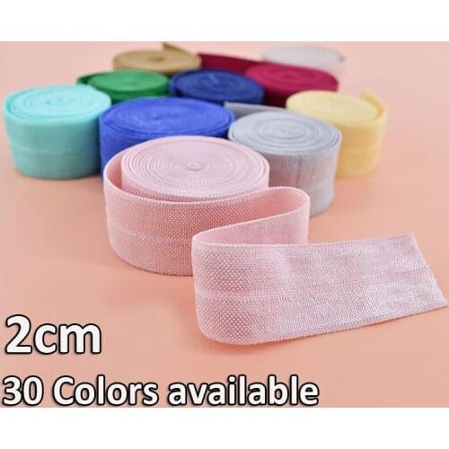 6meters/Lot 2cm(20mm) Elastic Band Multicolor Fold Over Spandex Elastic Ribbon For Sewing Waist Band Garment Accessory