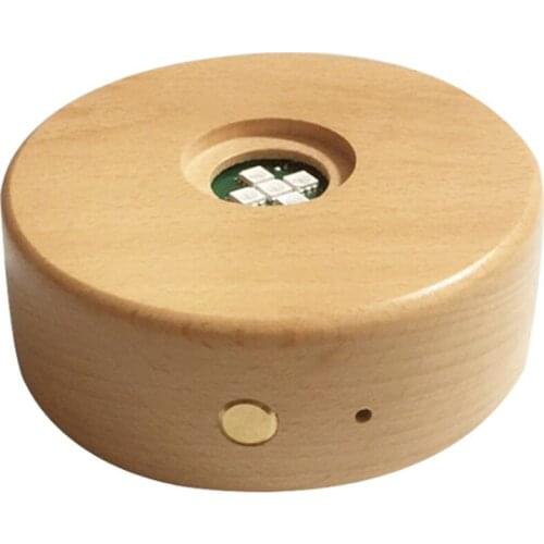 Crystal Ball Bluetooth Music Box Light Wooden Base Round Night Lights for Bed Room Decor Bedside Lamp Three-dimensional LED183