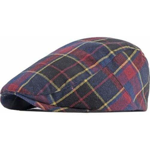 Casual Summer Beret Hats For Men Retro Plaid Flat Peaked Herringbone Ivy Caps Women Outdoor Cabbie Driver Sun Hat Newsboy Cap