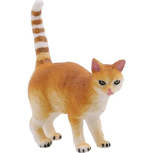 Childrens Plastic Simulation Animal Model Set Creative Cute Fake Playing Kitten Cat Model Ornaments Plastic Crafts Home Decor