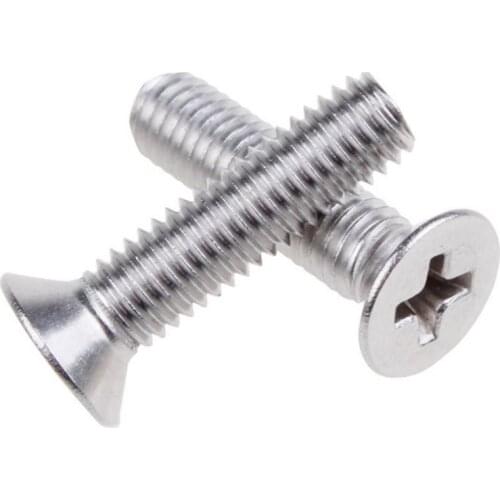 10/20/50Pcs M1.4 M1,6 M1.7 M2 M2.5 M3 M4 M5 DIN965 304 Stainless Steel Flat Head Countersunk Phillips Machine Screws GB819