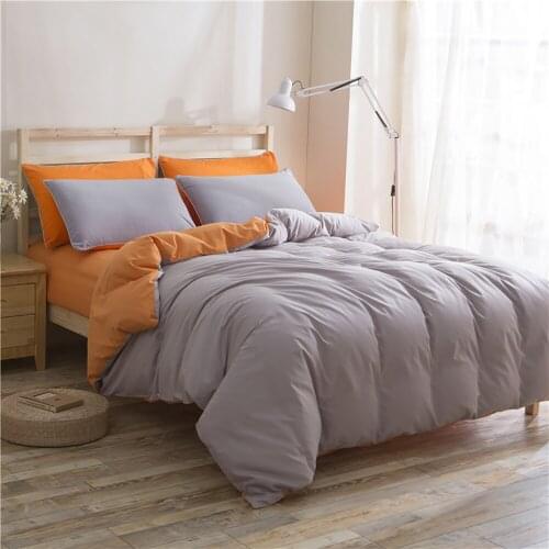 Lychee Solid Color Soft Bedding Set Polyester Duvet Cover Bed Sheet Pillowcase Bedclothes 3-4pcs/Set High Quality Home Bed Set