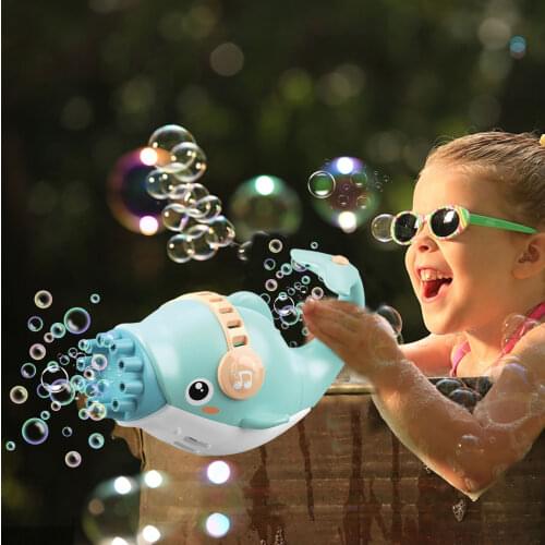 New Kids Dolphin Magic Bubble Machine Automatic Soap Bubble Maker Gun Wedding Supplies Birthday Gift Summer Swimming Toys Hot