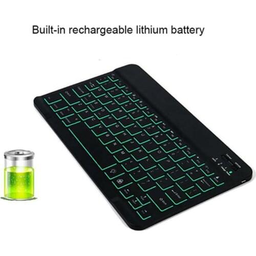 Mini Wireless Keyboard RGB Bluetooth Keyboard Set Backlight Russian Keyboard For Computer Phone Tablet PC Ipad
