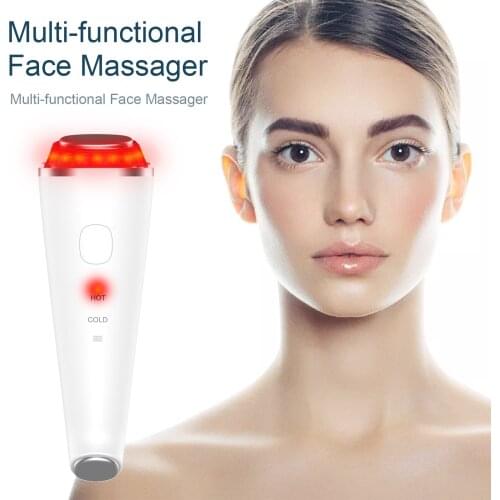 Multi-functional Face Massager with LED 3 Colors Photon Rejuvenation Therapy 3 Modes Double-ended Massage Device