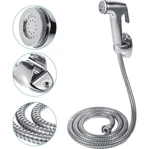Multi-functional ABS Bathroom Handheld Toilet Bidet Shower Sprayer Hose Holder Wall Bracket Set