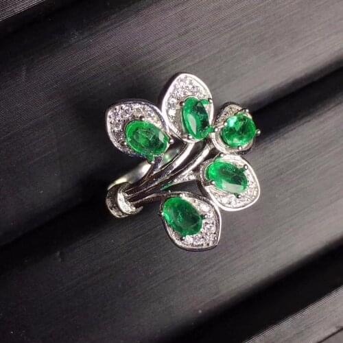 Fashion Butterfly Emerald Ring Charms 925 Sterling Silver Rings For Women Party Brand New Fine Jewelry