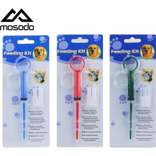 Mosodo Pet Dog Cat Medicine Syringe Feeding Kit Dispenser Pill Gun Shooter Tablet Piller Pusher Animal Tube Feeder Tools
